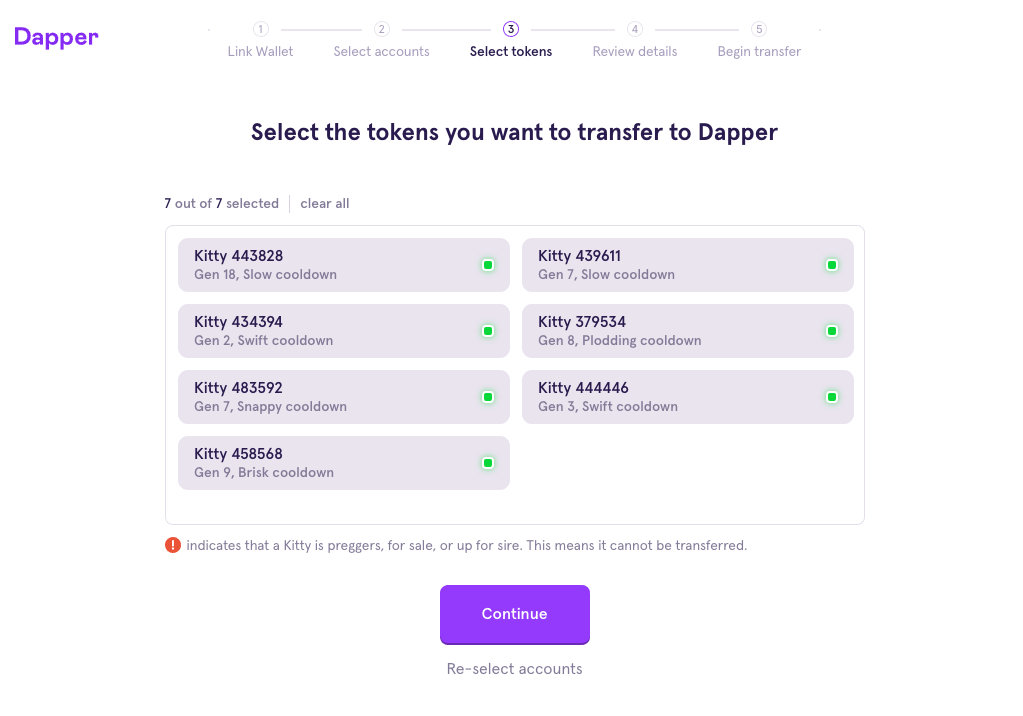 dapper-token-transfer